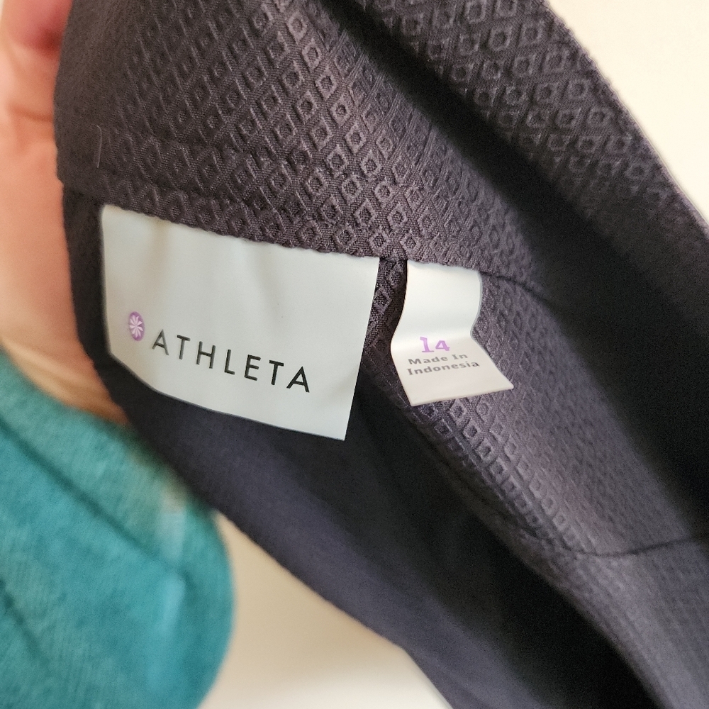 Athleta Swim Board Shorts Trunks Lace-Up Waist Black Zip Pockets Xl 14 - Picture 2 of 10